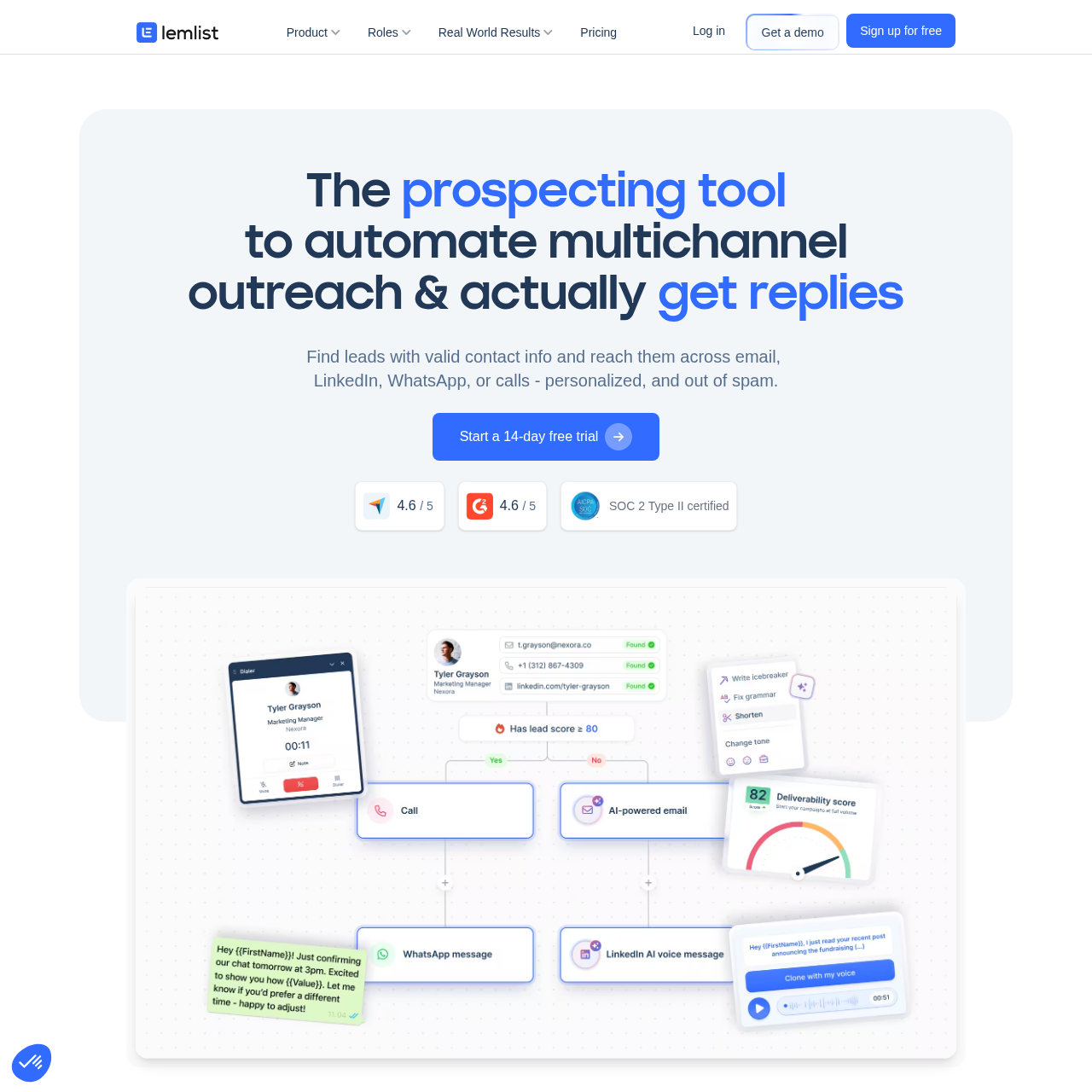 Lemlist homepage