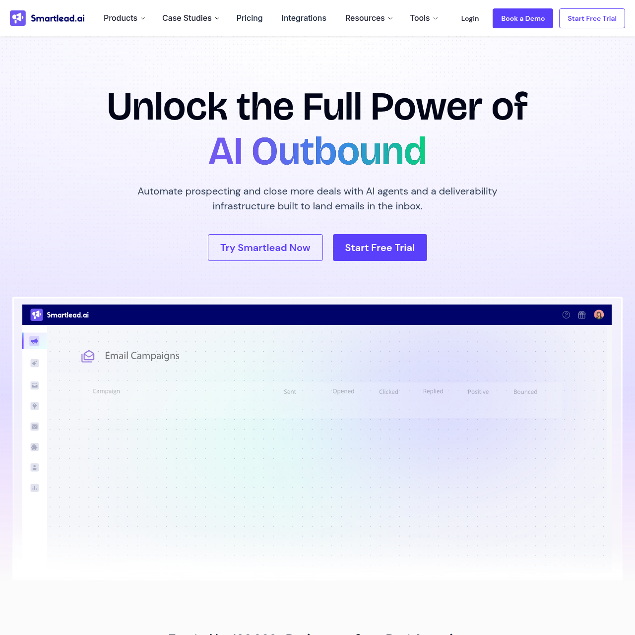 Smartlead homepage